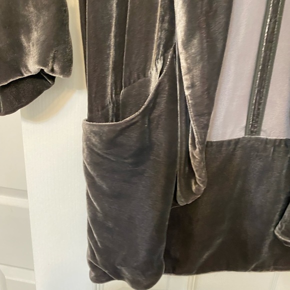 Wilfred Velvet Open Front Jacket 0 grey Viscose Silk 3/4 rolled sleeves career - Picture 8 of 16